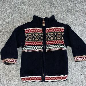 Fair Isle Full Zipper Sherpa Skyr Toddler cardigan winter style cute sweater 18M